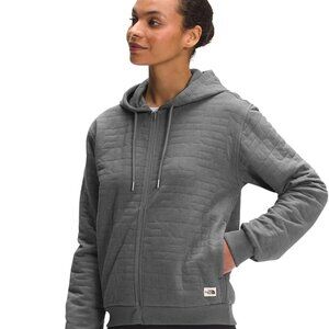 🆕 The North Face Women's Longs Peak Quilted FZ Hoodie-TNF Medium Grey Heather